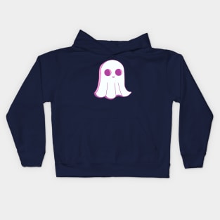 Cute pink Halloween ghost. Original illustrations in cartoon retro style. Kids Hoodie